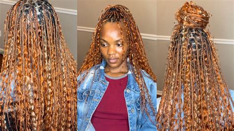 Ginger Blonde Bohemian Knotless Braids With Bulk Human Hair No Weft Eayon Hair Boho Braids