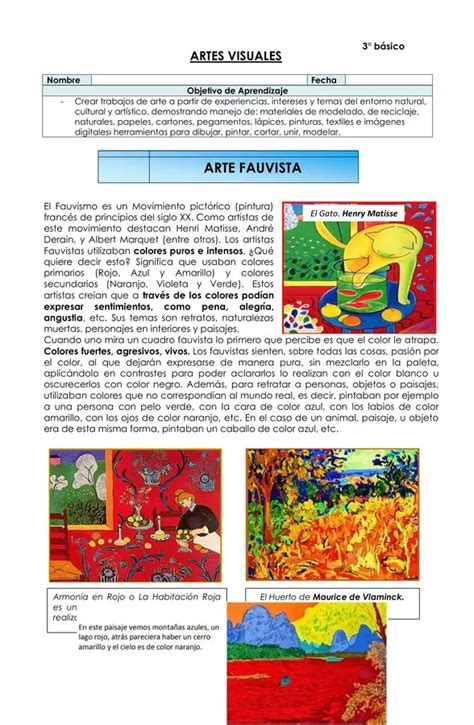 Artes visuales Fauvista 3 básico profe social