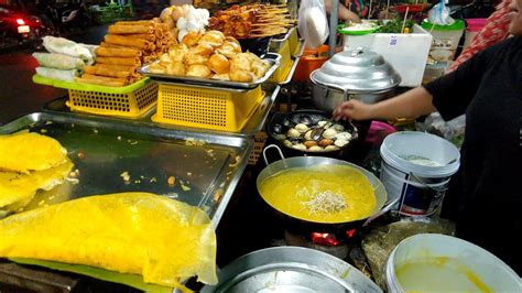 Popular Khmer Food Banh Xeo Pancake In Siem Reap Cambodia Street Food