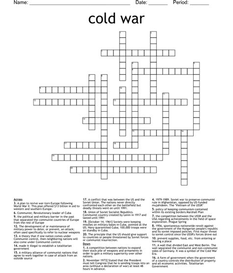 Cold War Crossword WordMint