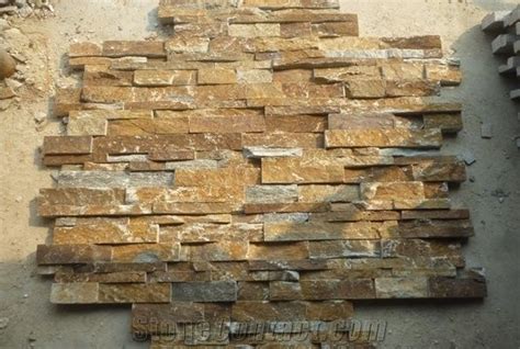 Brown Slate Cultured Stone Wall Cladding Ledgestone Stacked Stone