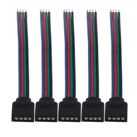 10 20 50 100 Pcs Lot 4 Pin Female Plug RGB Connector Cable 10cm Long