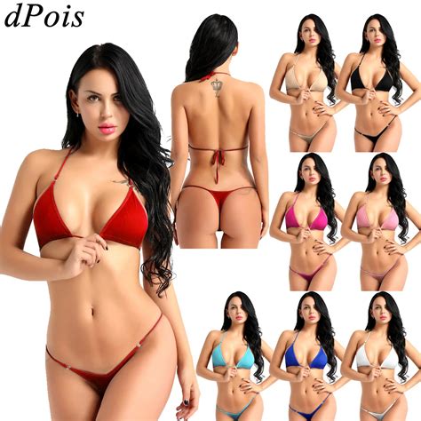 Hot Sale Bikini 2019 Swimwear Women Bra No Padding Micro Tops Buckle