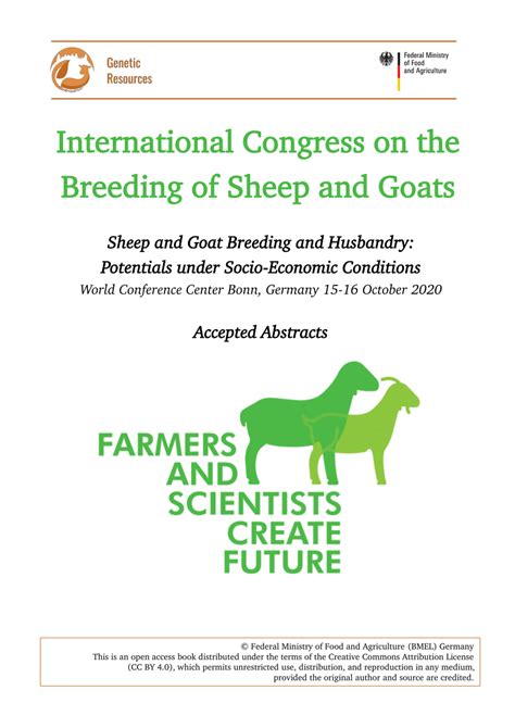 Pdf International Congress On The Breeding Of Sheep And Goats Sheep