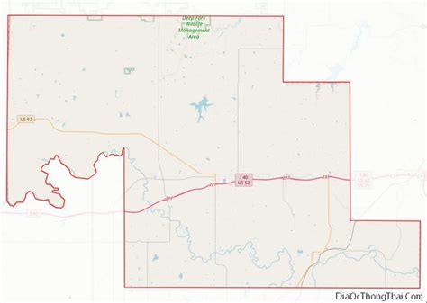 Map of Okfuskee County, Oklahoma - Thong Thai Real