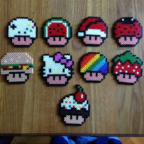 Super Mario Mushroom Perler Bead Mario Perler Bead Patterns Perler Bead