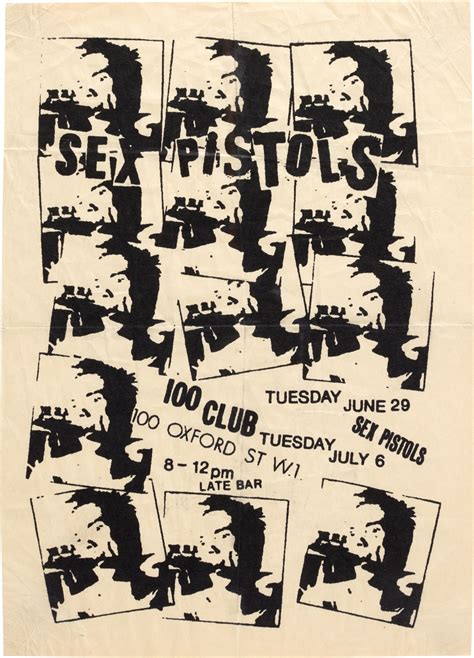 Jamie Reid Handbill For The 100 Club 29 June And 6 July 1976 The