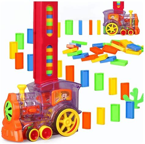 Braintastic Domino Train Set With 60 Pcs Premium Pack Dominoes With