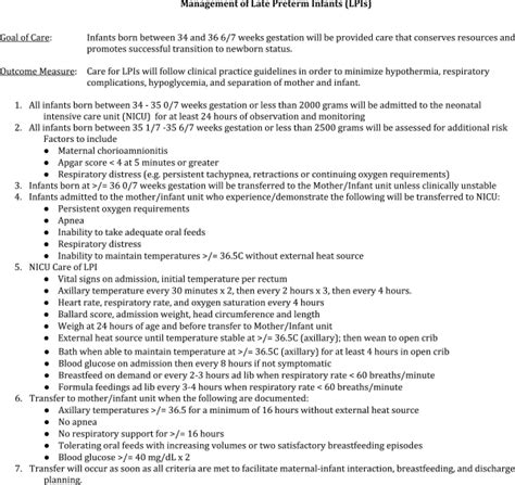 Evidence‐based Practice To Improve Outcomes For Late Preterm Infants