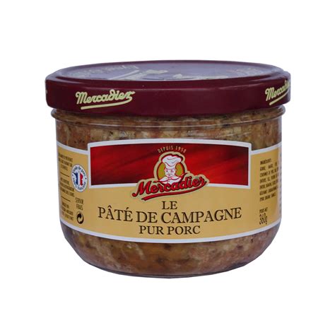 Pâté de campagne pur porc MERCADIER le bocal de 360 g à Prix Carrefour