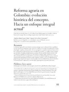 Reforma agraria en Colombia evolución histórica del reforma