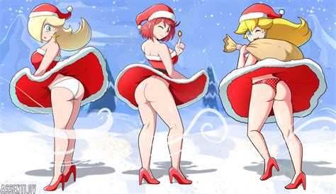 Rule 34 3girls Alternate Costume Ass Assentlov Christmas Christmas Outfit Crossover Female