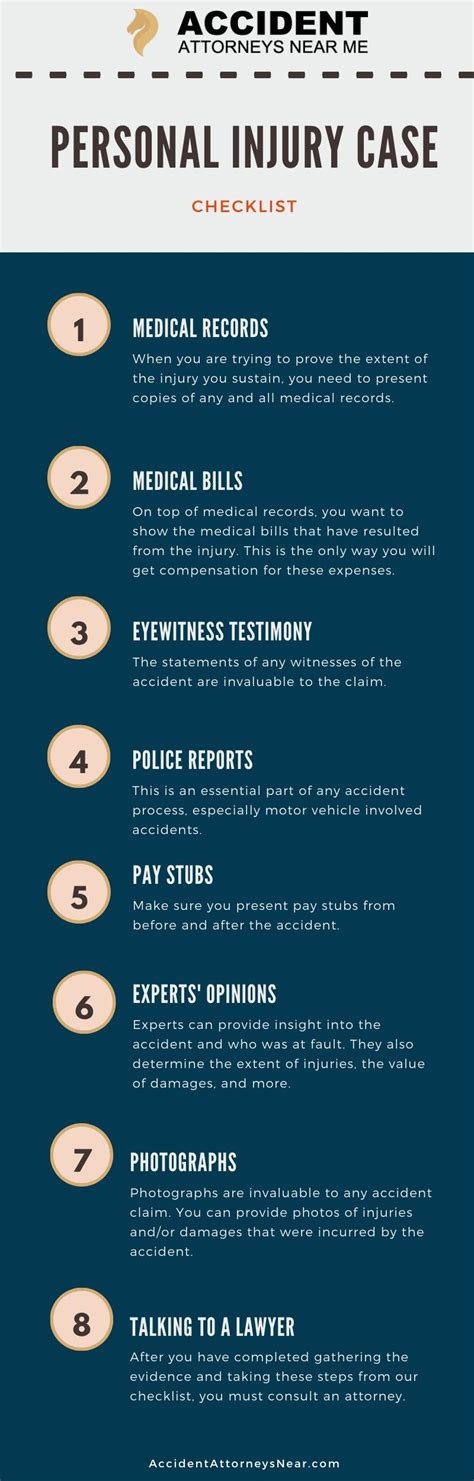 Personal Injury Case Checklist [infographic] Accident Attorneys Near Me