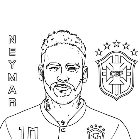 Coloriage Neymar Barcelone Imprimer Avec T Te Modeler