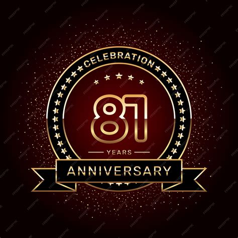 Premium Vector 81th Anniversary Celebration Logo Design With A Golden