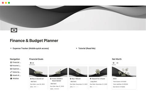 Finance And Budget Planner Notion Template