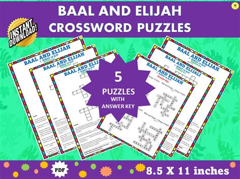 Bible Crossword Puzzle Baal And Elijah Crossword Puzzle Bible Printable