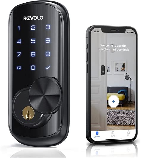 Revolo Wifi Door Lock In Smart Keyless Home Security Black