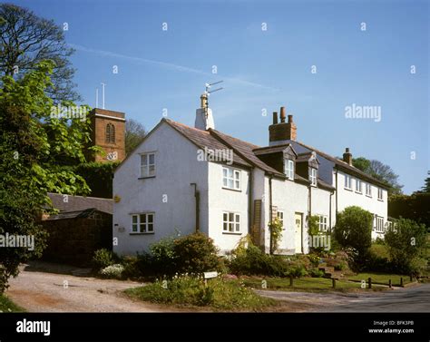 Uk England Wirral Burton Village And St Nicholas Church Stock Photo