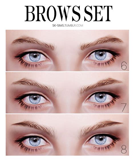 Brows Set—————— Three Version Of Eyebrows Sk Sims