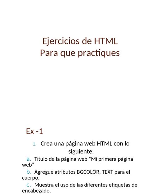 Ejercicios HTML | PDF | HTML | Hipervínculo