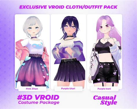 Vroid Clothing Pack Energetic Clothes Kawaii Clothes Vroid Assets