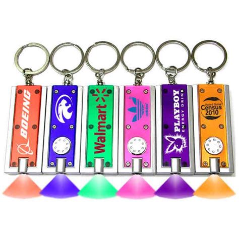 Custom Slim Rectangular Flashlight With Colors Keychain Flashlights