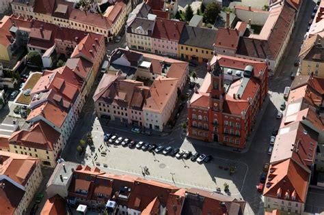 Kamenz Von Oben Geb Ude Der Stadtverwaltung Rathaus Am Marktplatz