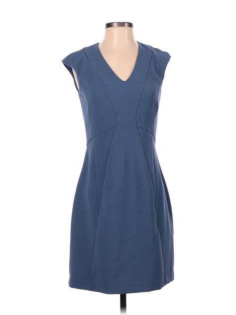 Brooks Brothers Solid Blue Casual Dress Size 4 81 Off Thredup