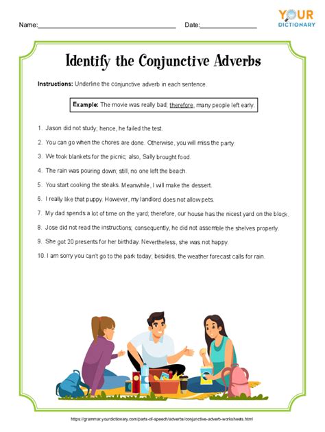 Fillable Online Bio0234 Conjuctive Adverb Worksheet Vocab 6wspdf Fax Email Print Pdffiller