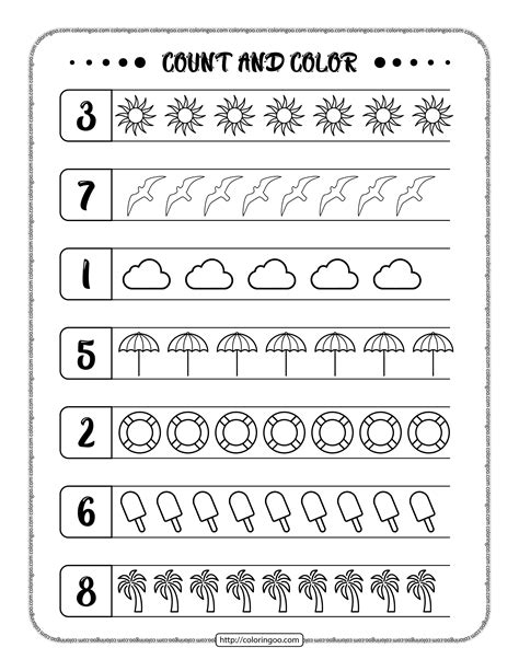 Free Printable Count And Color Pdf Worksheet Free Printable Alphabet