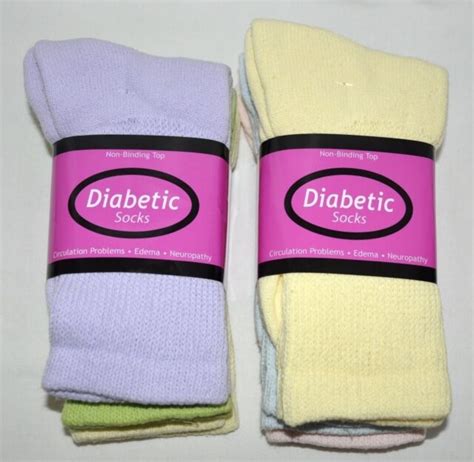 Diabetic Pastel Crew Socks 12 Pair Womens Size 9 11 Made In Usa Ebay