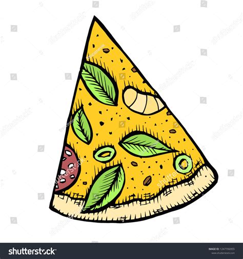 Pizza Hand Drawn Vector Illustration Pizza Stock Vector Royalty Free