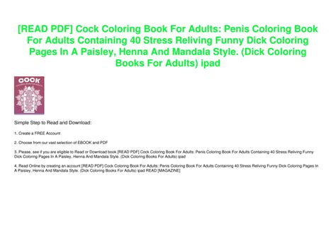 PPT READ PDF Cock Coloring Book For Adults Penis Coloring Book For