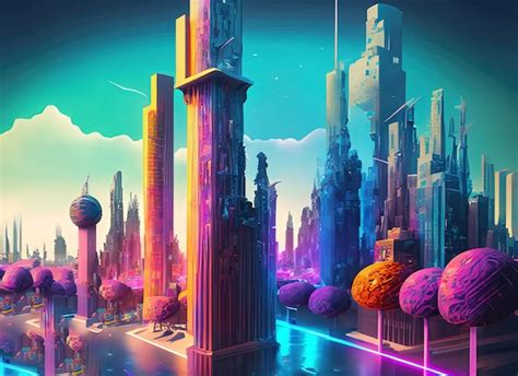 Premium Photo | Future city 3D scene Futuristic cityscape creative ...