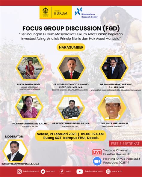 Fgd Focus Group Discussion Perlindungan Hukum Masyarakat Hukum Adat