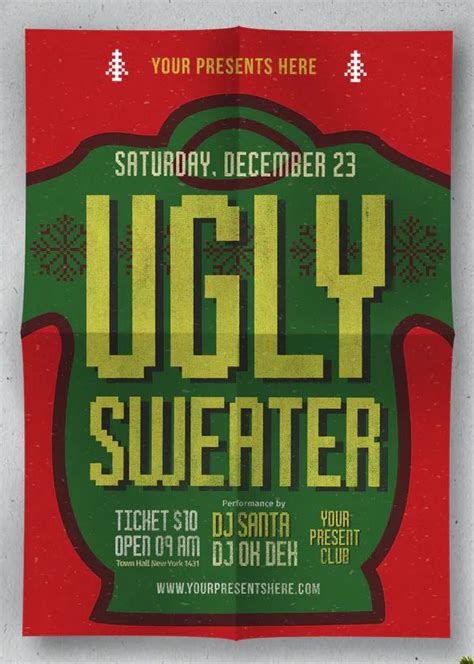 Ugly Sweater Flyer Template Psd Ugly Sweater Ugly Sweater Day Flyer