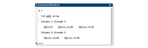 Storing Functions Equations In An Array In Matlab Stack Overflow