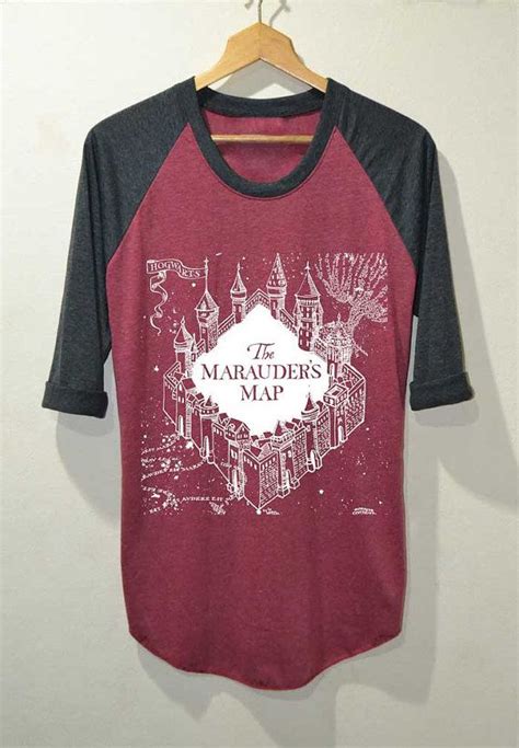 The Marauder S Map Shirt Harry Potter Shirts Raglan Sleeve Size S M