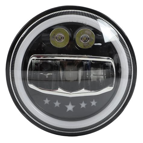 7in Round Motorcycle LED Headlight 6000K 12V Universal Front Headlamp