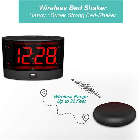 Electronics Vibrating Dual Alarm Clock For Heavy Sleepers Usb Charger Port Anjank Extra Loud