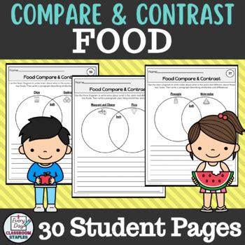 Compare And Contrast Food Writing With Venn Diagrams For Grades