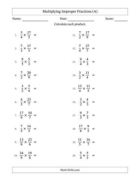 Multiplying Two Improper Fractions With Some Simplifying A