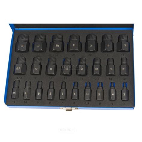 Hbm Multi Spline Screw Extractor Set 25 Pieces Toolsideeie