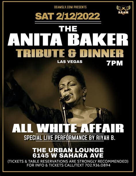 The Anita Baker Tribute & Dinner - Diverse Entertainment and Management ...