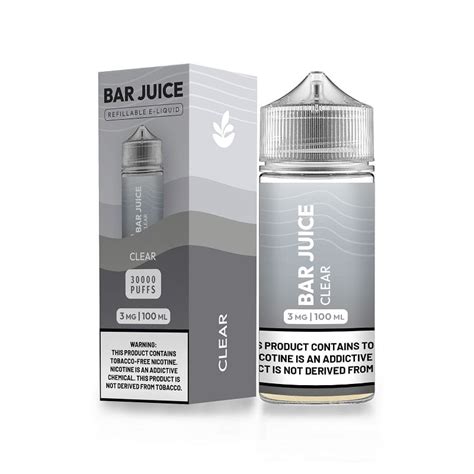 Bar Juice Clear Vape Juice 100ml - 3MG - Element Vape