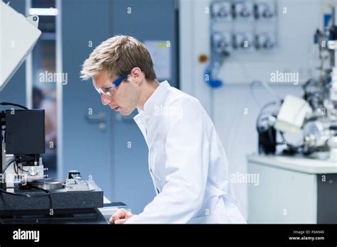 Male Scientist Monitoring Equipment In Laboratory Stock Photo Alamy