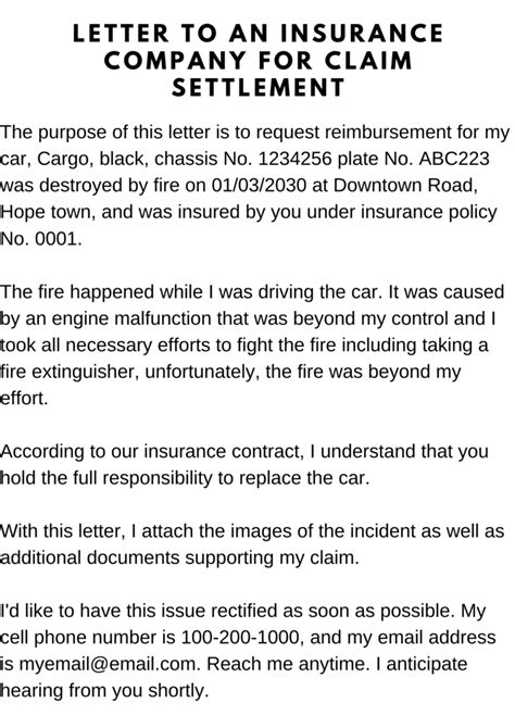 Letter To An Insurance Company For Claim Settlement 2024 Guide Free