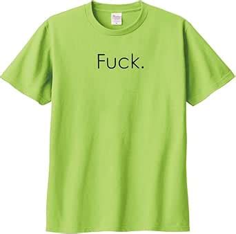 Amazon デザイン Tシャツ 文字 Fuck 半袖 Tシャツ ライトグリーン fg uekitaya Tシャツカットソー 通販