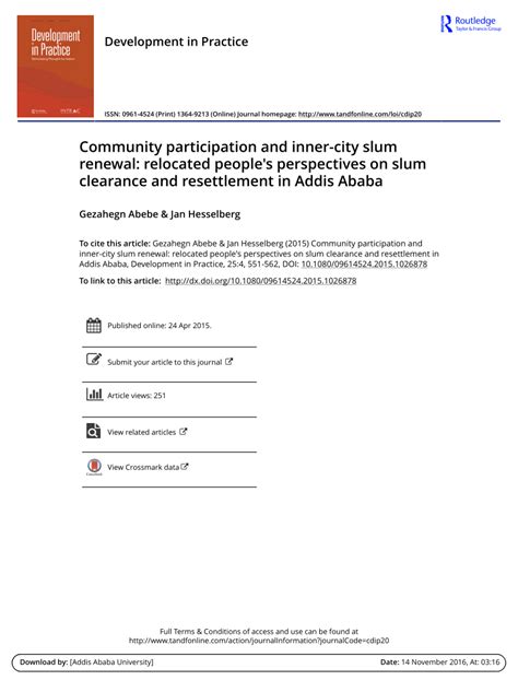 (PDF) Community participation and inner-city slum renewal: relocated ...